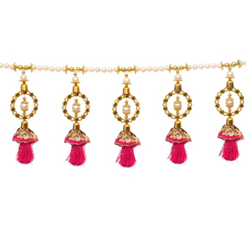 Toran Bandanwaar Decorative Hanging for Wall Door Home Temple Festival Wedding Function Party Decoration Décor and Gifting (Pink)