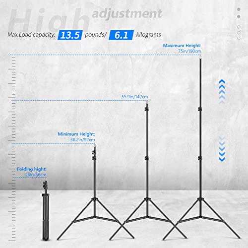 Neewer 75"/6 Feet/190CM Photography Light Stands for Relfectors, Softboxes, Lights, Umbrellas, Backgrounds 190cm/1 Pack