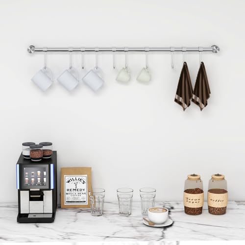 Audmore Kitchen Utensil Rack 2 PCS, 20.9” Pot & Pan Hanging Rack Wall Mount 20.9in/2 Pack