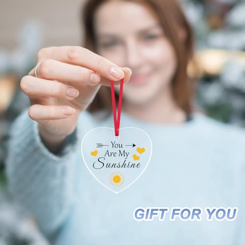 Positive Ornament Keepsake Sunshine Gifts Motivational Inspirational Gifts for Women Men Encouragement Heart Ornament Gift for Friend Sister Positive Gift for Teacher Coworker Inspirational 5