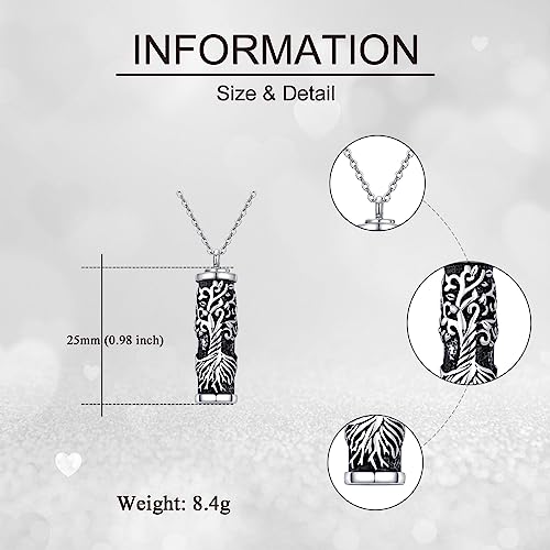 VONALA Tree of Life Necklace 925 Sterling Silver Filigree Family Tree Pendant Necklace Tree Jewellery Gift for Women Her Urn