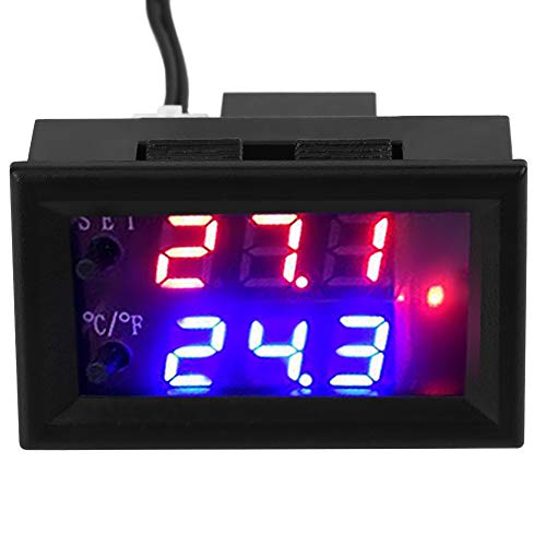[Australia - AusPower] - DC 12V Digital Temperature Controller Thermostat 12V Temperature Control Switch Simple Stage Thermostat Outlet Heating & Cooling Mode Outlet Thermostat with Sensor Digital Temperature Controller 