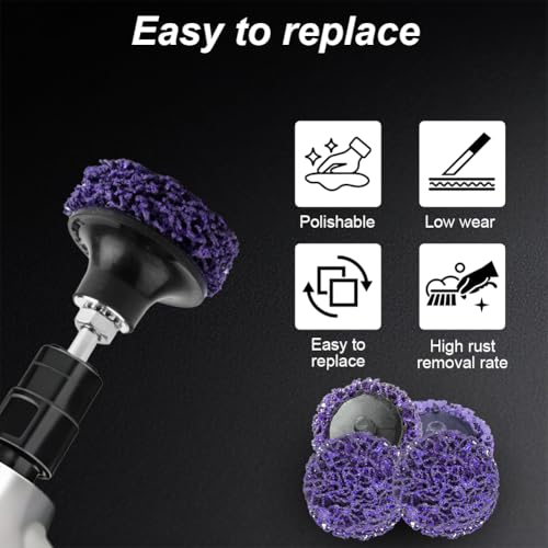 Pack of 18 CSD Discs, 2 Inch 2 in / 50 mm Purple / Blue / Black Sanding Discs | Coarse Cleaning Disc for Angle Grinder, Cleaning Disc Set for Surface Processing, Metal, Stainless Steel, Paint, Rust 50 mm, 18 pieces, 6 black, 6 blue, 6 purple