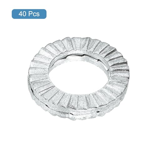 uxcell M6 manganese steel wedge locking washers for bolts, 40-piece set