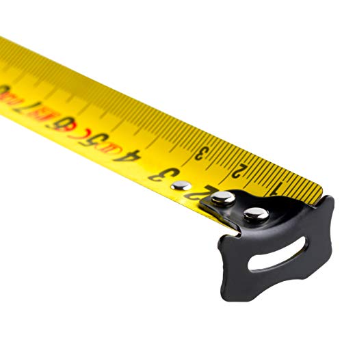 SOLA Protect Tape Measure 8 m / 25 mm – Robust Tape Measure with Belt Clip – Steel Tape Painted Yellow with mm Scale – Accuracy Class II – Roll Meter with Movable End Hook – Length 3 m, 5 m, 8 m 8m / 25mm