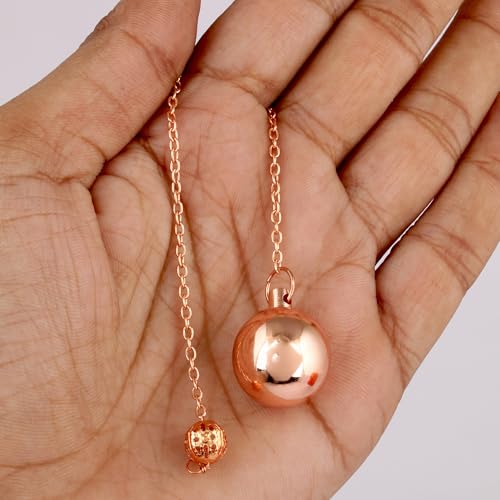 Rudra Empire Copper Bullet Pendulum with Chain - Dowsing & Divination Tool for Reiki Healing, Chakra Balancing & Vastu Meditation