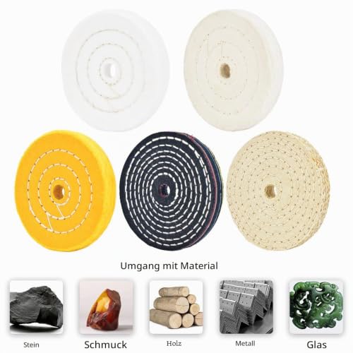 4 Inch 4in / 100 mm Polishing Discs with 1/2 Inch in in / 12.7 mm Pin Hole with 2 Sets 1/4 Inch Shank for Drilling - Pack of 5 Polishing Discs