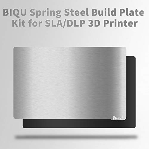 BIGTREETECH Resin Build Plate+Magnetic Sheet,196X126mm Resin Flexible Steel Plate Flex Bed for Elegoo Saturn 3D Printer (7.7X5inch),Sliver 196x126mm