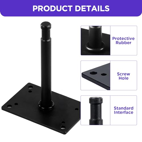 Studio Baby Pin Plate Wall Ceiling Mount,5.9" Mini Lighting Wall Holder with 5/8" Stud for Photo Studio Light Stand Flash Accessories… Black 5.9 inch