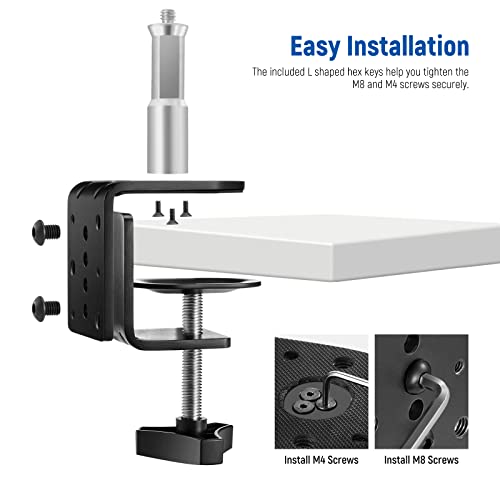 NEEWER Heavy Duty C Clamp with Mounting Column for Light Stand, ST-CCD1 1 Pack
