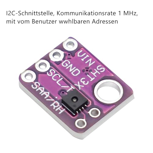 ARCELI SHT31-D Temperature Humidity Sensor, Digital Output Temperature and Humidity Sensor Module IIC I2C Interface 3.3 V Compatible with Arduino, Pack of 5 5 Stück