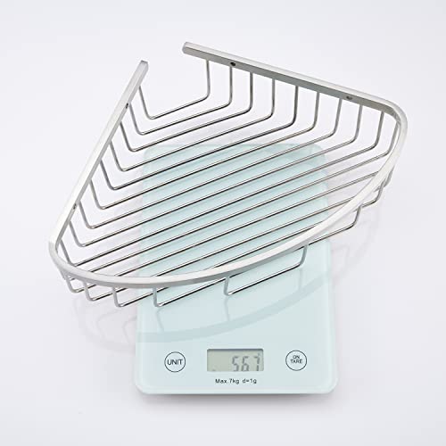 Bathroom Shower Caddy Corner Shelf, Corner-Hollow Design, Ultra Sturdy Rust-Proof Stainless Steel Shelf Organizer Shampoo Holder, Wall Mounted Storage Rack for Bathroom, Brushed Nickel Hollow Corner (1 Pack)