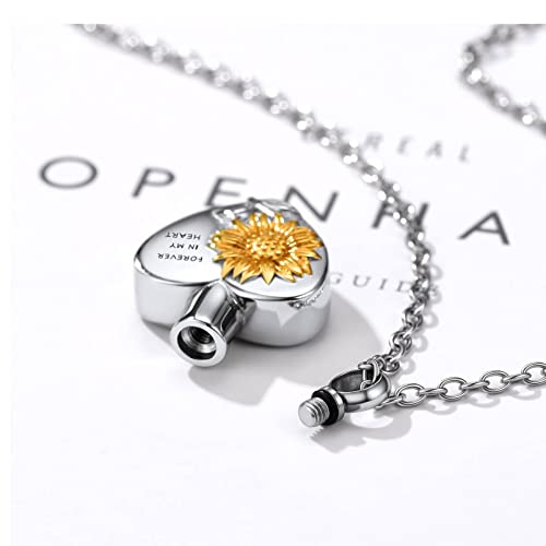 Cremation Jewelry Urn Necklace for Ashes for Women Memorial Ashes Necklace Sunflower