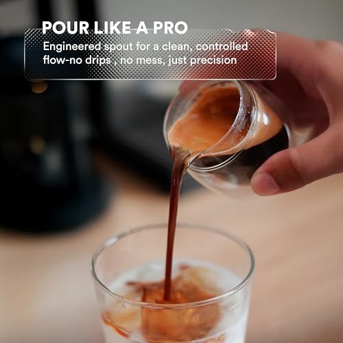 ovalware Espresso Pouring Glass Set of 2 | Double-Wall 2.7oz/80ml Shot Measuring Cup | Heat Protective Comfort | Oval Measurement Dots for Ristretto and Espresso | Drip-Free Precision Spout