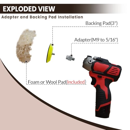 Noyfemr 6-piece buffing polishing kit for Milwaukee M12 polisher and sander, with assorted polishing pads