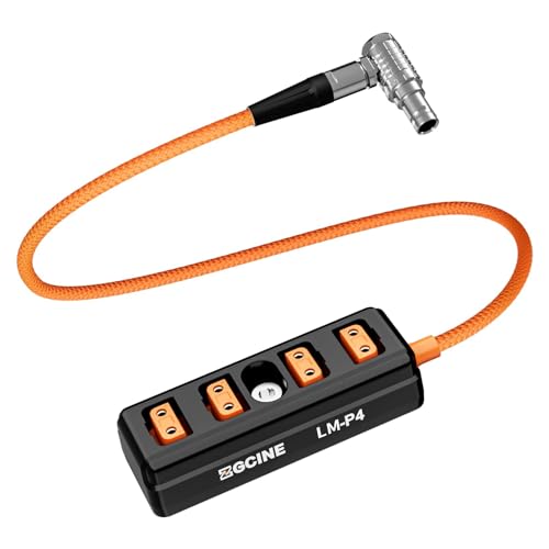 ZGCINE LM-P4 Lemo 2-Pin Male to 4-Port D-Tap Female Splitter Adapter
