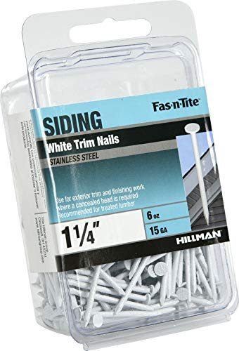 Siding Trim Nails, #15 x 1-1/4in, 6oz Pack, White