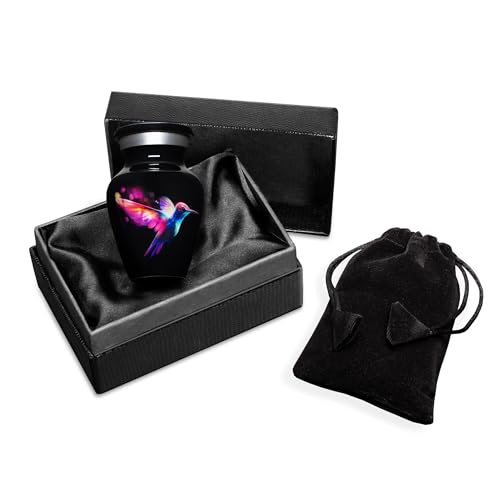Black Hummingbird Cremation Urns for Men and Women Human Ashes - Keepsake Urn