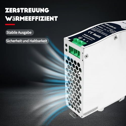 DIN Rail Power Supply 24V, 120W, 5A | Transformer 230 V to 24 V, DIN rail, 24 VDC, 24 volt power supply, 24 V DC transformer, DIN rail, ReleyWell, NDR-120-24 120Watt