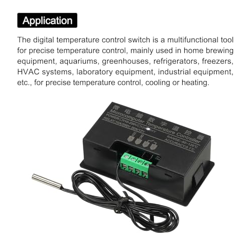 QUARKZMAN W-3230 10A DC 24V Digital LED Temperature Controller Thermostat Heating and Cooling Control Switch for Fridge Greenhouse Farm Pack of 2
