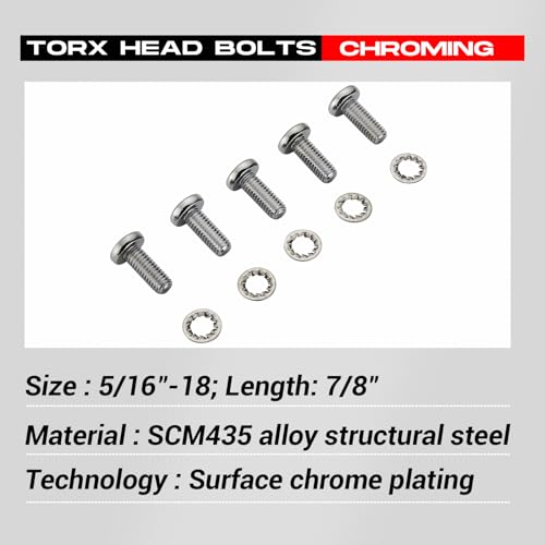 BLCYANUE chrome disc brake rotor wheel bolts for Harley-Davidson Touring, Dyna, Softail, Sportster, and Street Glide