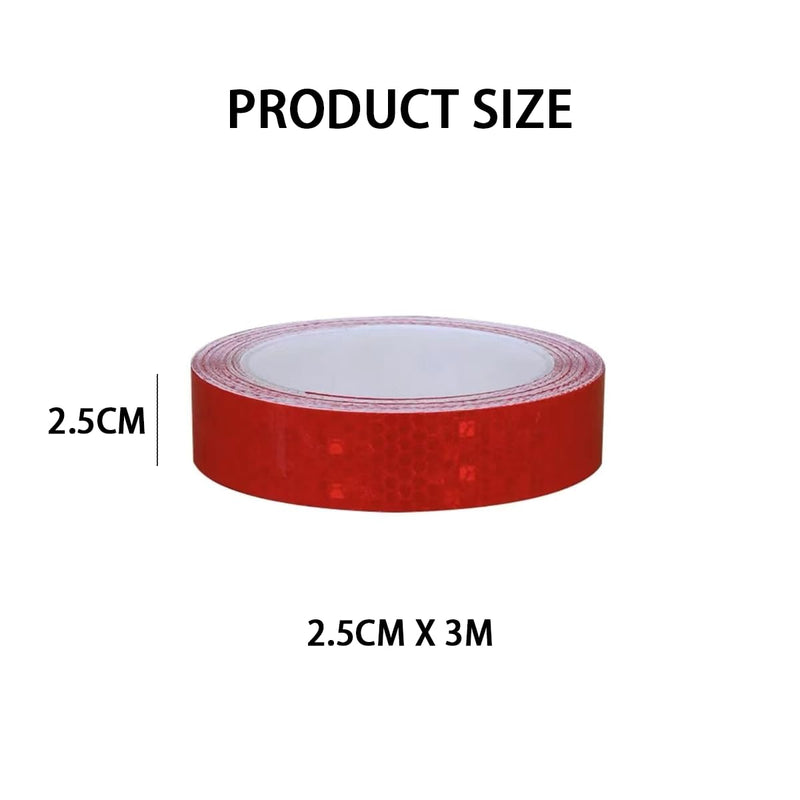Reflective Tape, 2.5cmx3m Adhesive Reflective Tape(Red,Yellow,Green) for Outdoor Nighttime Visibility Suit for Trailers, Apparel, Vehicles etc