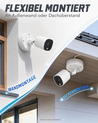 ABS Camera Junction Box Waterproof Pack of 4 for Surveillance Camera | Surveillance camera connection box for indoor and outdoor use, hemispherical for safe and weatherproof camera mounting 4 Stück-White ABS Kunststoff