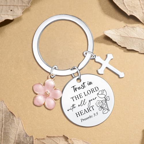 Christian Inspirational Gifts for Women Religious Keyring Christian Cross Keyring Bible Verse Gifts for Women Friend Sister Daughter Encouragement Present Faith Present Baptism Gift Bible Accessories