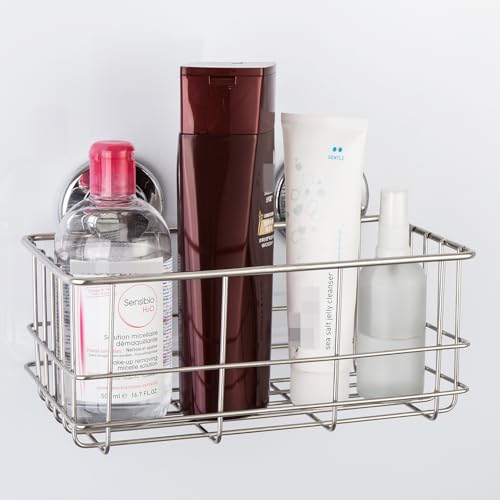 iPEGTOP Suction Cup Deep Shower Caddy Bath Organizer Wall Shelf for Large Shampoo Gel Holder Bathroom Accessories Storage -Rustproof 304 Stainless Steel, 2-Pack Chrome