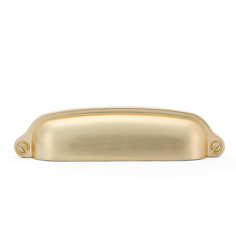 HARPOON 10 Pack Bin Cup Handle Pulls,Vintage Drawer Pulls,Cabinet Hardware,Shell Handle,3.78 Inch Brushed Gold 3.78 Inch