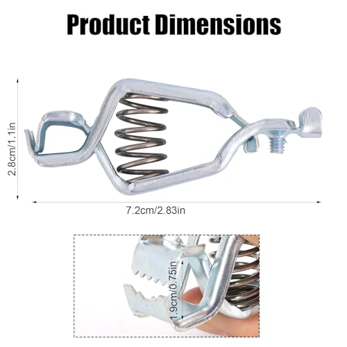 4pcs Heavy Duty Steel Alligator Clips, BU-24APN 25A Battery Clamps with Strong Spring Force and Screw Terminals for Automotive and Electrical Testing