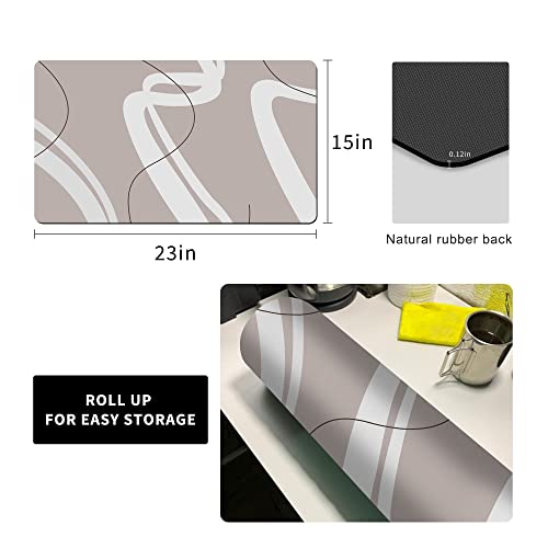 Golener Thick Mat for Coffee Maker,Water Collection Coffee Mat，No-Slip Mats for Small Appliances - Coffee Makers, Blenders, Stand Mixers,Juice Machine,etc, 23"x15" 23" x 15" Geometric Lines