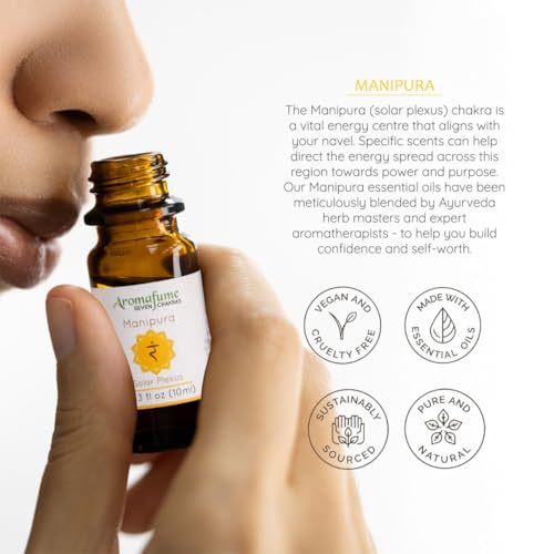 Solar Plexus, Root & Throat Chakra Essential Oil Diffuser Blends, Aromafume Solar Plexus, Root Chakra, Throat Chakra 0.34 Fl Oz (Pack of 3)