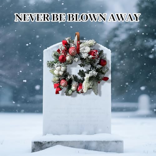 Cemetery Wreath Holder,Headstone Hanger for Gravestones 3-8'',Grave Markers Red 3 to 8 inches