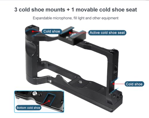 CNC M6 Mark2 Camera Cage Form-Fitting Rig with Cold Shoe Mount Compatible with Canon EOS M6 Mark II Stabilizer