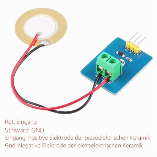 5pcs Piezoelectric Ceramic Vibration Sensor Piezo 3.3V/5V Module Analogue Controller Electronic Components Supplies Sensor for Arduino with Dupont Cable