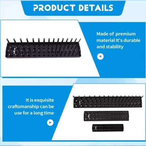 Ymiko 3-piece socket set tool tray with deep and standard socket holders for 1/4, 3/8, and 1/2-inch sockets