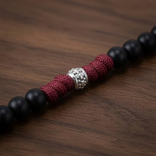 Nazareth Store St Michael Paracord Rosary Beads Rugged Rosary Necklace Strong Corded Catholic Pardon Crucifix Red Paracord