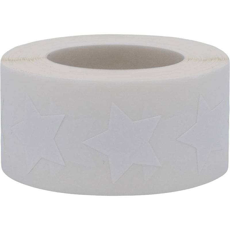 White Star Shape Stickers 0.75 Inch 500 Adhesive Labels White