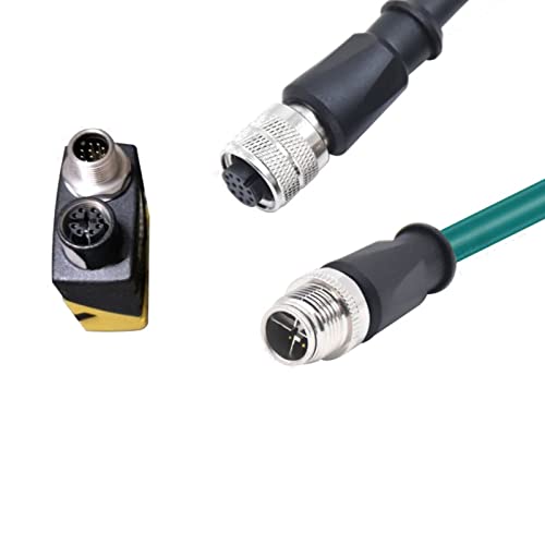 Power IO Cable for Cognex Data Man 260 280 300 360 380 370 470 580 in Sight 7000 2800 Sensor Reader M12 12 Pin Female Connector to Flying Leads Shielded High Flex Cable 3m