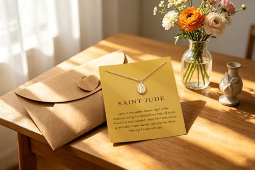 14K Golden Plated Pendant Necklaces for Women Teens Birthday Christmas St. Jude