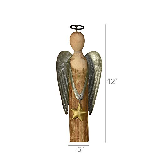 HomArt 5708-0 Angel with Star, Small, Wood and Metal