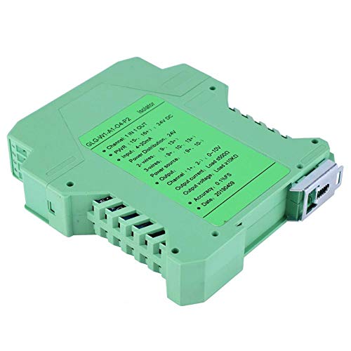 Akozon Current Signal Isolator Transmitter 4-20mA PLC Detection Signal Conditioner DC 24V (1 in 1 Out, 4-20mA to 0-10V)