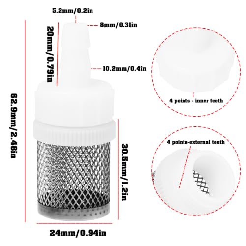 ECSiNG stainless steel mesh intake filter with hose barb 8 mm 2x water pump suction filter 8mm