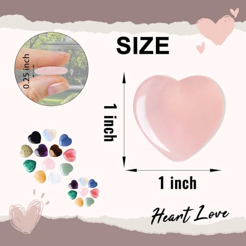 12 Pcs Healing Crystal Gifts with 12 Pcs Introduction Cards Multiple Colours