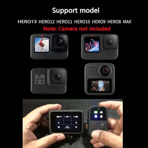 Tiandirenhe Wireless Smart Remote Control Compatible with GoPro Hero 13/12/11/11Mini/10/9/8/Max LED Colorful Screen Built-in Battery 80M Control Distance with Wrist Strap, USB Charging Cable