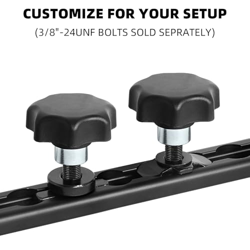 PALOZO L-Track fastening knobs, 3/8"-24UNF threaded, 6-pack for fully threaded rods and studs
