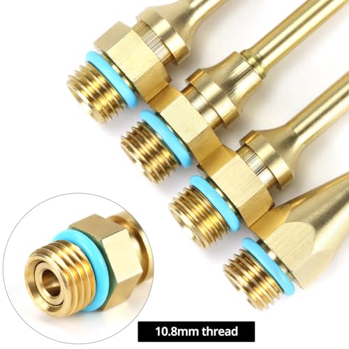 QWORK pure copper glue gun nozzle set with 34–100mm replacement tips for hot melt glue guns