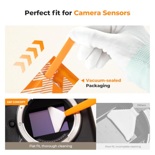 K&F CONCEPT Medium Format Sensor Cleaning Swab Kit, 12 Swabs + 20ml Cleaner