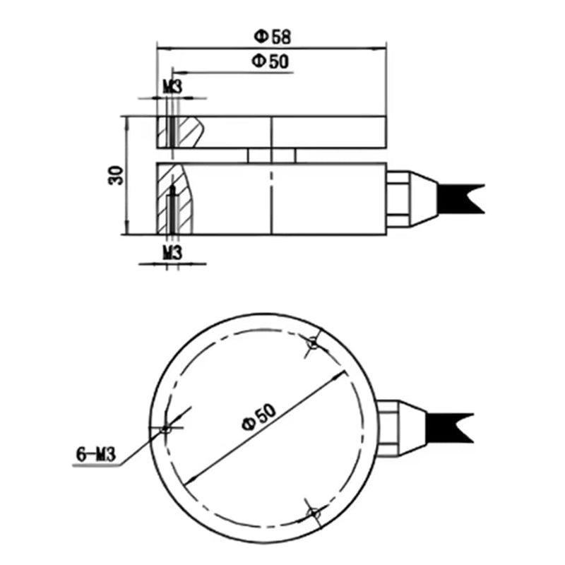 [Australia - AusPower] - 25mm/58mm Flat Membrane Load Cell, Ultra-Thin High-Precision Weight Sensor for Electronic Scales, Weighing Systems, and Industrial Applications - Multiple Load Capacities(30KG,25MM) 30KG 25mm 